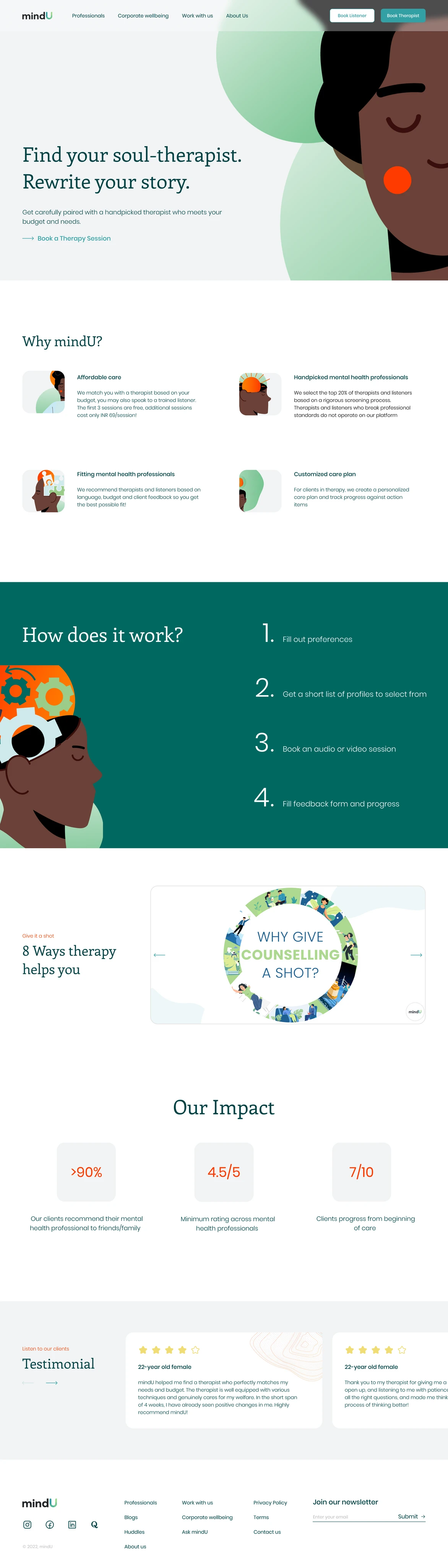 Home care agency website example